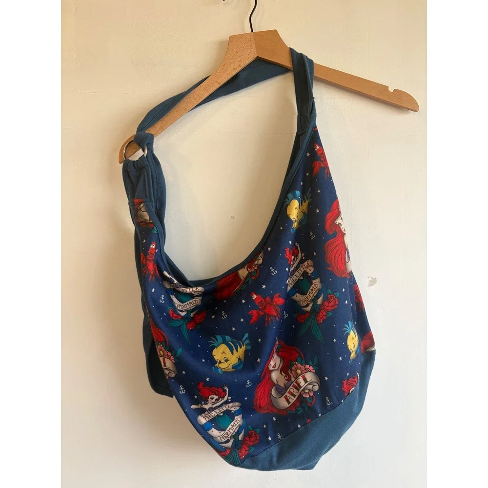 Disney The Little Mermaid loungefly Ariel Tattoo Hobo Crossbody Bag Blue Slouchy